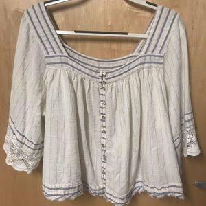 Cropped linen blouse